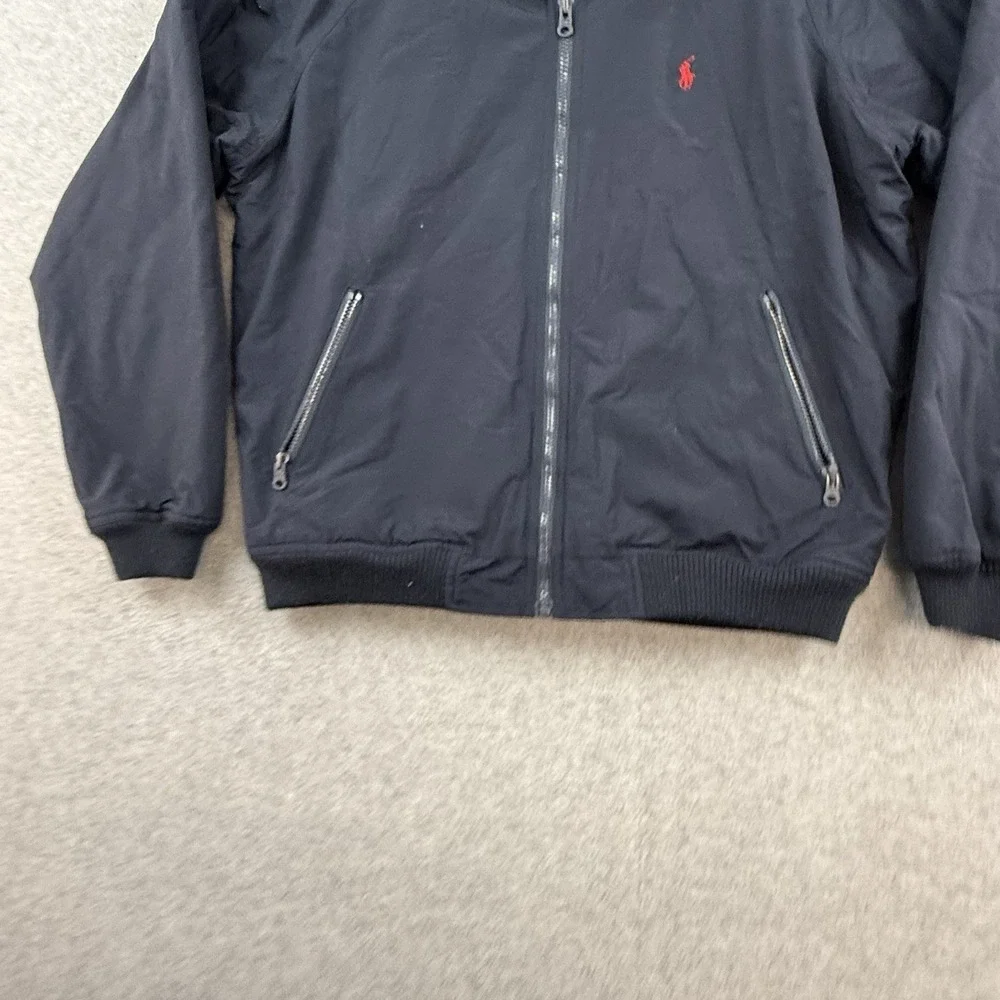 Polo Ralph Lauren Jacket Mens Medium Blue Fleece Lined Coat Preppy Bomber Pony M